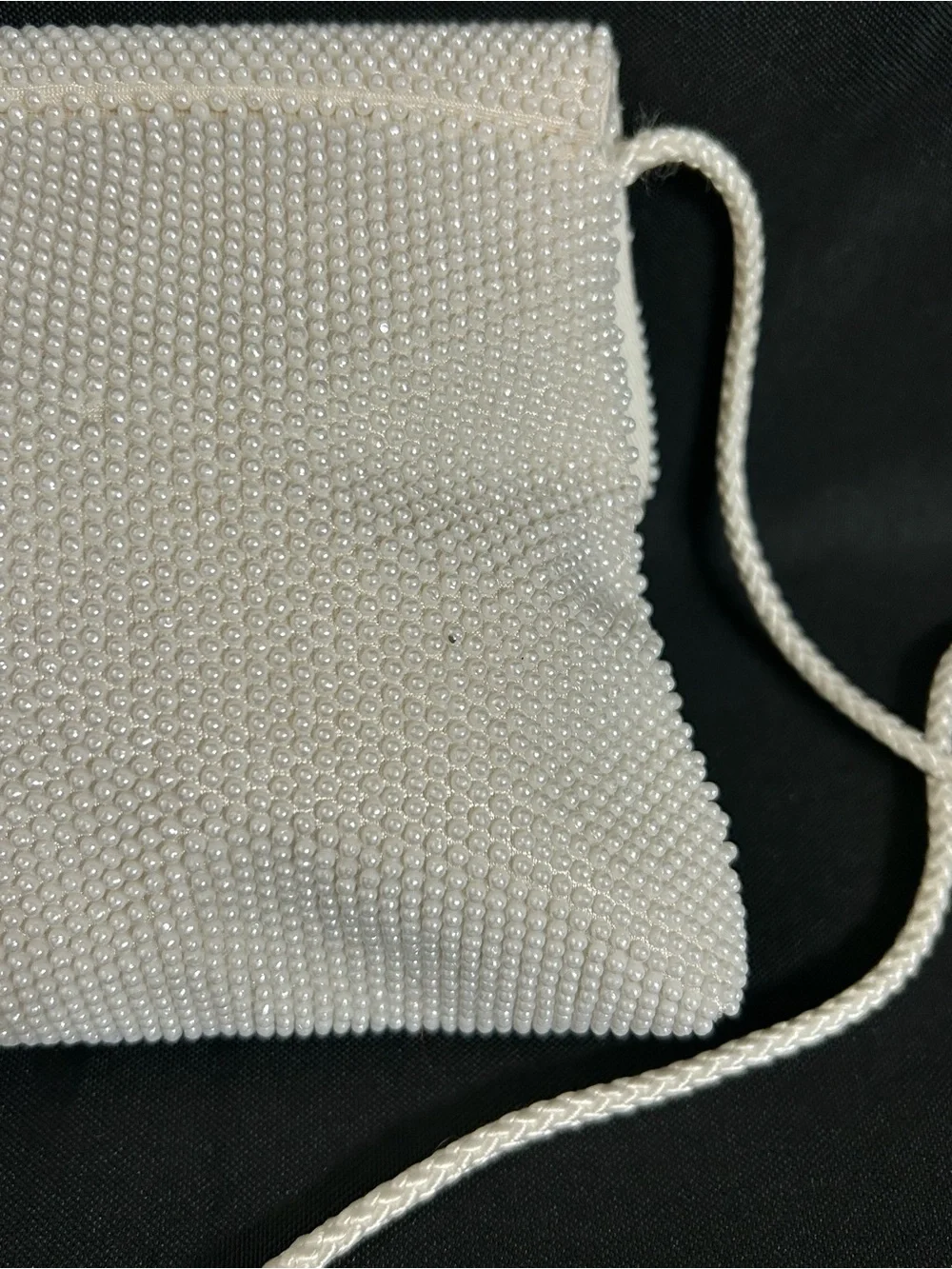 Beaded Evening Crossbody Shoulder Bag White